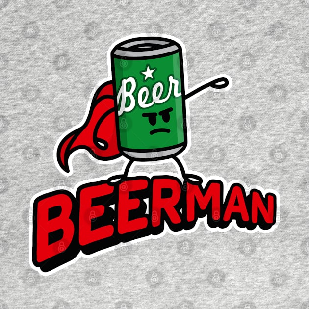 Beer man funny superhero pun funny beer for men husband, dad Beer man by LaundryFactory